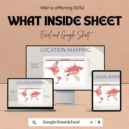 Location Mapping Template  | Geographic Data Visualization | Map Dashboard Tracker | Business Location Analysis
