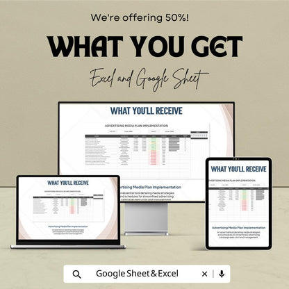 Advertising Media Plan Template | Marketing Campaign Planner | Media Schedule Tracker | Advertising Campaign Planner | Marketing Timeline