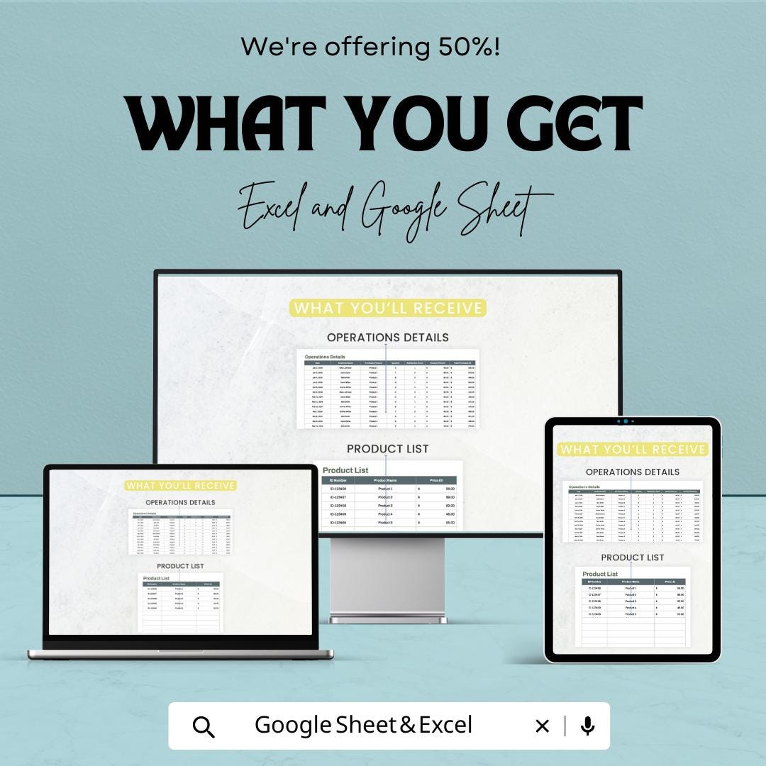 Operations Demand Forecasting Tool Template | Demand Planning Spreadsheet | Excel & Google Sheets