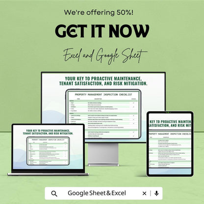 Property Management Inspection Checklist Sheet | Google Sheets Template | Property Inspection, Maintenance & Tenant Satisfaction |