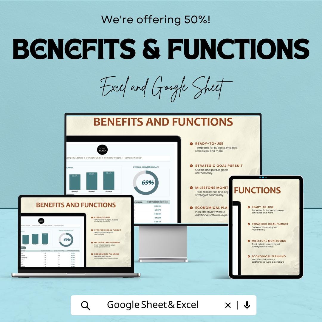Startup Lead Conversion Rate Calculator Template | Lead Tracking Spreadsheet | Sales Conversion Tracker | Excel & Google Sheets