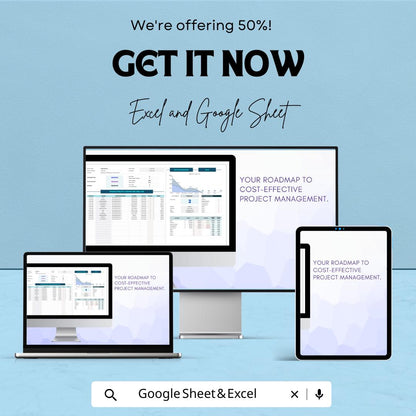 Finance Project Costing and Analysis Template | Excel and Google Sheets | Project Budget Tracker | Cost Control & Analysis Spreadsheet