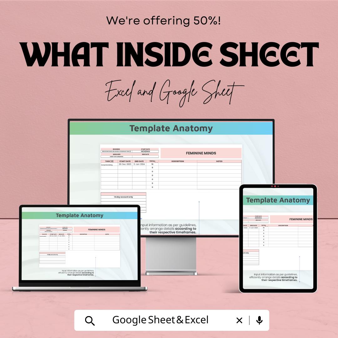 Schedule Template | Excel & Google Sheets | Project Planner | Task Tracker | Timeline Spreadsheet | Milestone Schedule | Editable Template