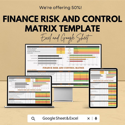 Finance Risk and Control Matrix Template | Internal Control Matrix | Financial Risk Register | Compliance Risk Tool