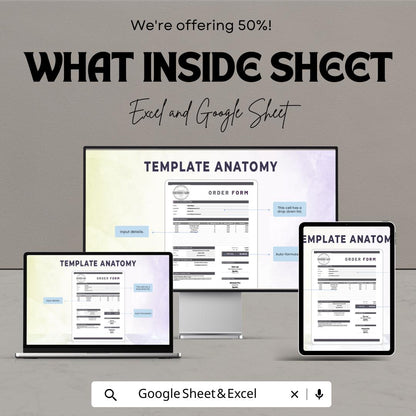 Order Forms for Small Business | Excel and Google Sheet Template | Streamline Your Orders & Boost Efficiency