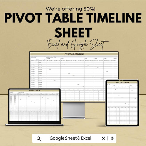 Pivot Table Timeline Sheet | Google Sheets | Data Trends Dashboard | Automated Pivot Report | Sales & KPI Tracker | Editable Template