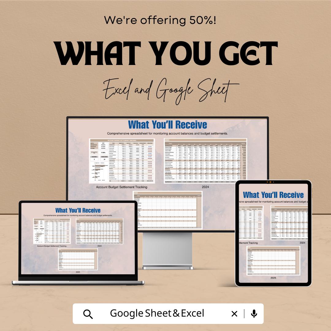 Account Budget Settlement Tracking Sheet – Excel and Google Sheet Template for Financial Management, Budget Allocation & Expense Tracking