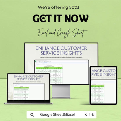 Customer Service Call Report Template - Excel & Google Sheets - Track Customer Interactions, Editable, Instant Download
