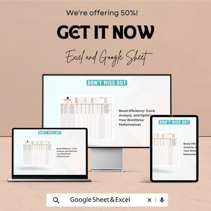 Operations Workforce Productivity Report Template | Team Performance Dashboard | Excel & Google Sheets Template