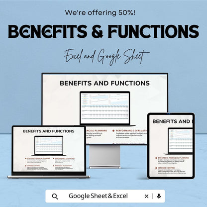 Sales Annual Budget Planner Template | Revenue and Expense Forecast Spreadsheet | Yearly Financial Planning Template