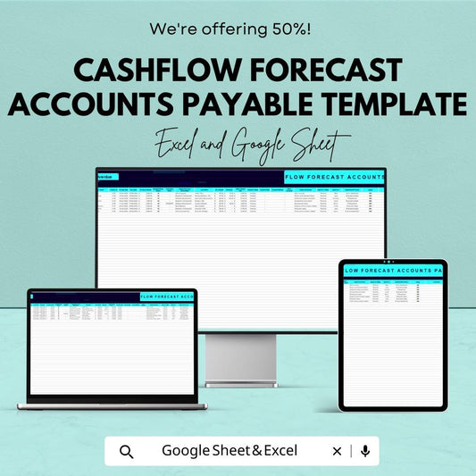Cashflow Forecast Accounts Payable Template | AP Tracker | Vendor Payment Log | Cash Flow Planner | Editable Spreadsheet