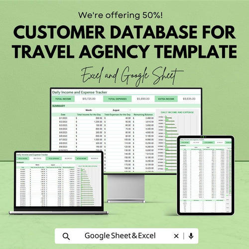 Daily Income and Expense Tracker | Google Sheets & Excel Budget Template | Small Business Finance Spreadsheet | Editable Money Tracker