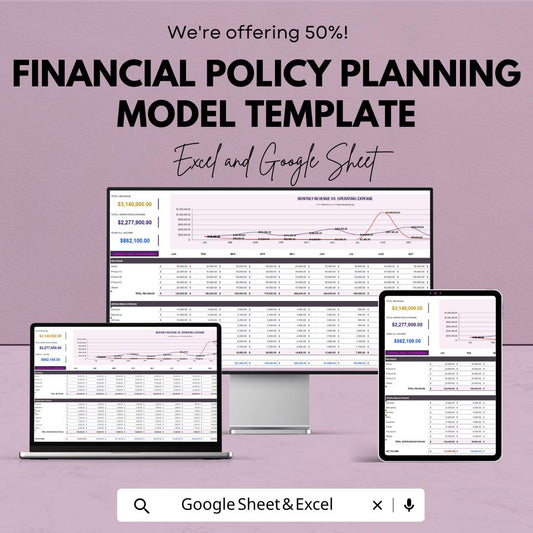 Financial Policy Planning Model Template | Strategic Planning Tool | Financial Policy Framework | Business Planning Spreadsheet