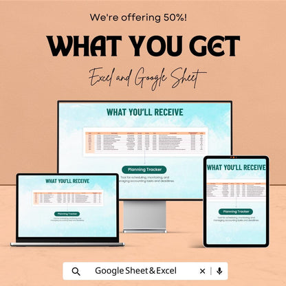 Accounting Procedure Planning Sheet | Excel & Google Sheet Template | Task Scheduler | Budget Tracker | Resource Allocation | 50% OFF Now!