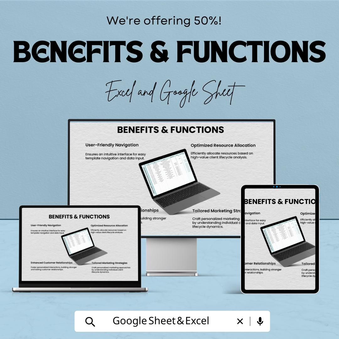 Sales Client Lifecycle Value Calculator Template | Excel & Google Sheets | Customer Lifetime Value Spreadsheet | CLV Tracker