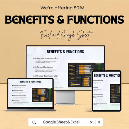 Data Visualization Bar Chart Template for Excel and Google Sheets - Financial and Business Analysis - Easy & Interactive |