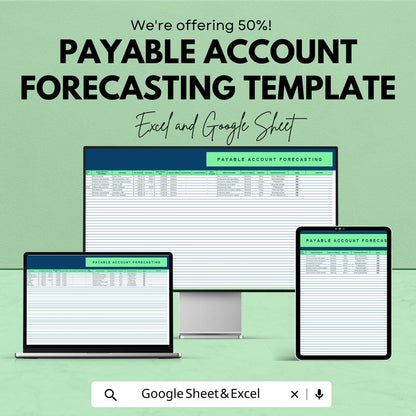 Payable Account Forecasting Template | Accounts Payable Tracker | Cash Flow Forecast | Vendor Payment Log | AP Schedule Sheet