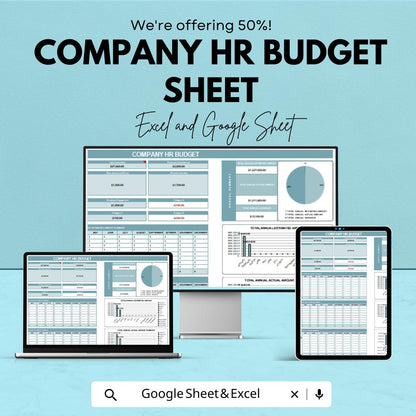 Company HR Budget Sheet | Employee Salary and Benefits Management | Excel & Google Sheet | Budgeting Tool for Business
