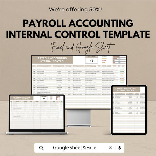 Payroll Accounting Internal Control Template | Payroll Control Sheet | Payroll Compliance Template | Internal Control Spreadsheet