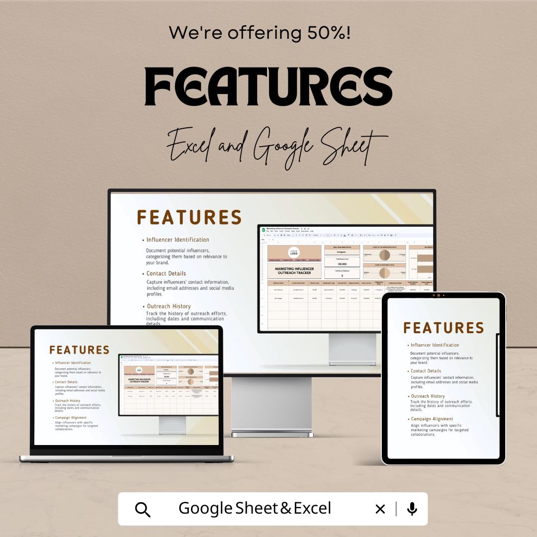 Marketing Influencer Outreach Tracker Template | Influencer Management Tool | Campaign Tracker | Influencer Collaboration Log