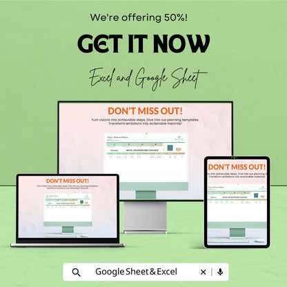 Hotel Reservation Tracker Template | Excel & Google Sheets | Booking Management Spreadsheet | Hotel Booking Log | Guest Reservation Tracker