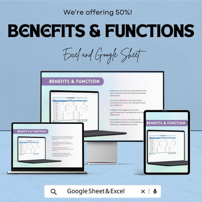 Accounting Worksheet Template | Excel and Google Sheets | Financial Statement Preparation | Trial Balance Template | Accounting Spreadsheet