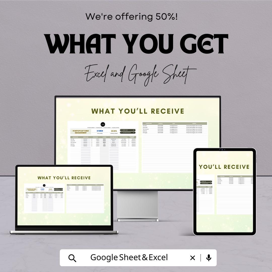 Startup Inventory Management Spreadsheet Template | Excel and Google Sheets | Inventory Tracker | Stock Control Template |