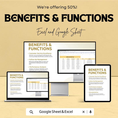 Inbound Call Log Template Excel | Customer Call Tracker | Call Logging Sheet | Business Call Record | Google Sheets Call Log