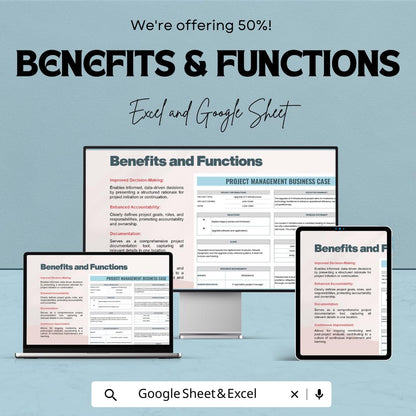 Project Management Business Case Template | Business Case Analysis | Project Proposal Template | Decision Planning Tool