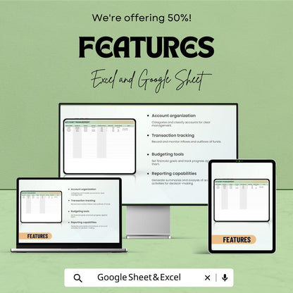 Account Tracker | Payment Log | Account Organizer | Finance Tracker | Small Business Spreadsheet