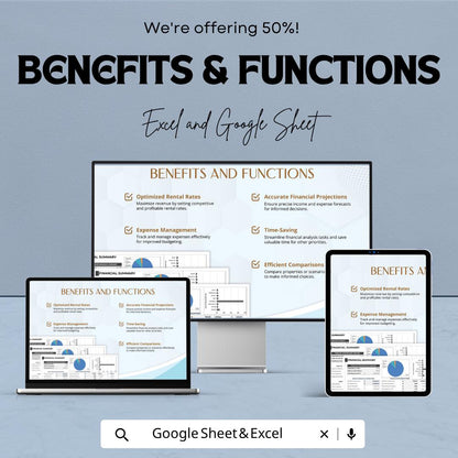 Short Term Rental Analysis Calculator | Airbnb Investment Calculator | Rental ROI Spreadsheet | Property Cash Flow Tool