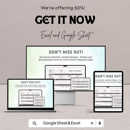 Employee Time-Off Request Form | HR Form Template | Google Sheets & Excel | Editable Work Leave Request | Printable Business Form