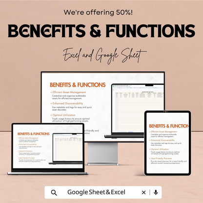 Marketing Multimedia Content Inventory Template | Content Asset Manager | Digital Asset Tracker | Marketing Content Organizer