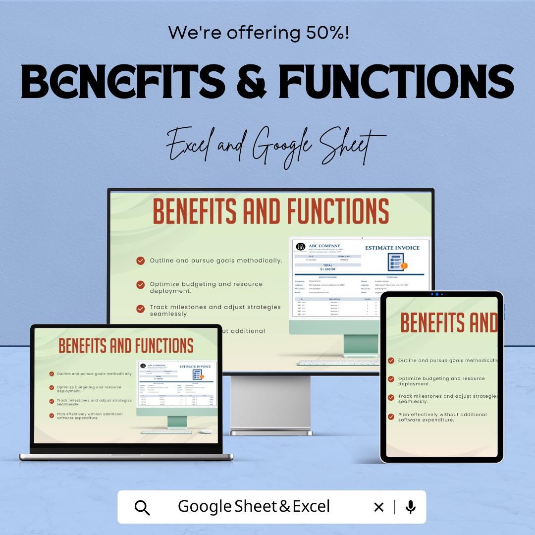 Estimate Invoice Sheet | Excel and Google Sheets | Customizable Invoice Template | Professional Estimate & Billing | Instant Download