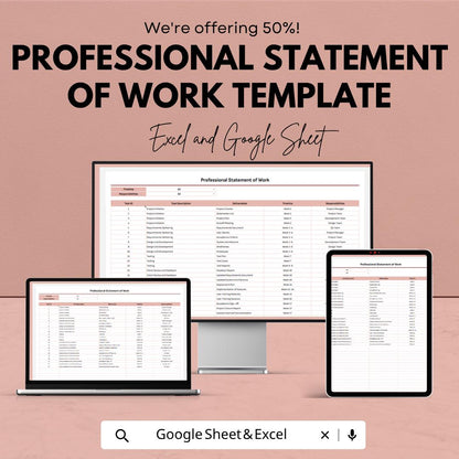 Professional Statement of Work Template | SOW Template | Scope of Work Template | Project Plan Template