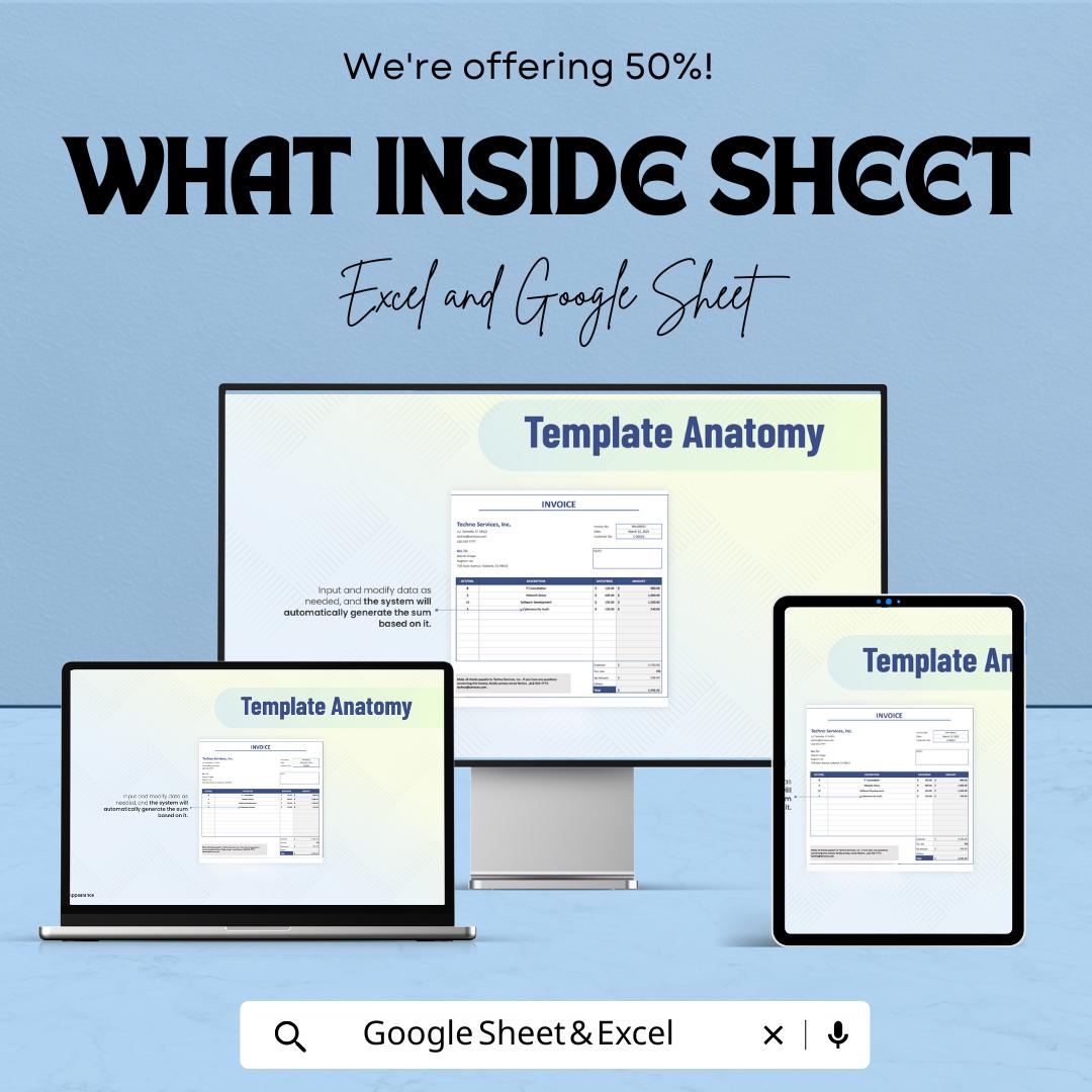 Invoice Format Sheet - Customizable Google Sheets Template, Professional Invoice Template for Billing, Easy to Use for Small Businesses
