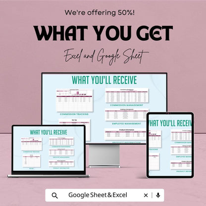 Commission Tracking Template | Sales Commission Tracker | Sales Rep Tracker | Commission Log | Employee Commission Sheet