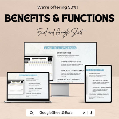 Operations Facility Budget Tracking Sheet - Excel & Google Sheets Template for Budget Management and Expense Tracking