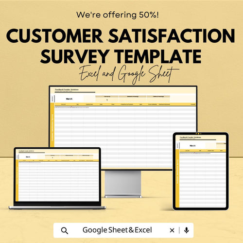 Customer Satisfaction Survey Template | Excel & Google Sheets Survey Tracker | Customer Feedback Analysis | Business Survey Spreadsheet