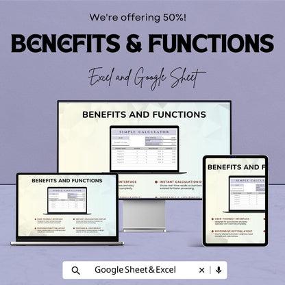 Simple Calculator Sheet | Google Sheets  | Budgeting & Cost Calculation Tool | Easy-to-Use Expense Tracker | Customizable Spreadsheet