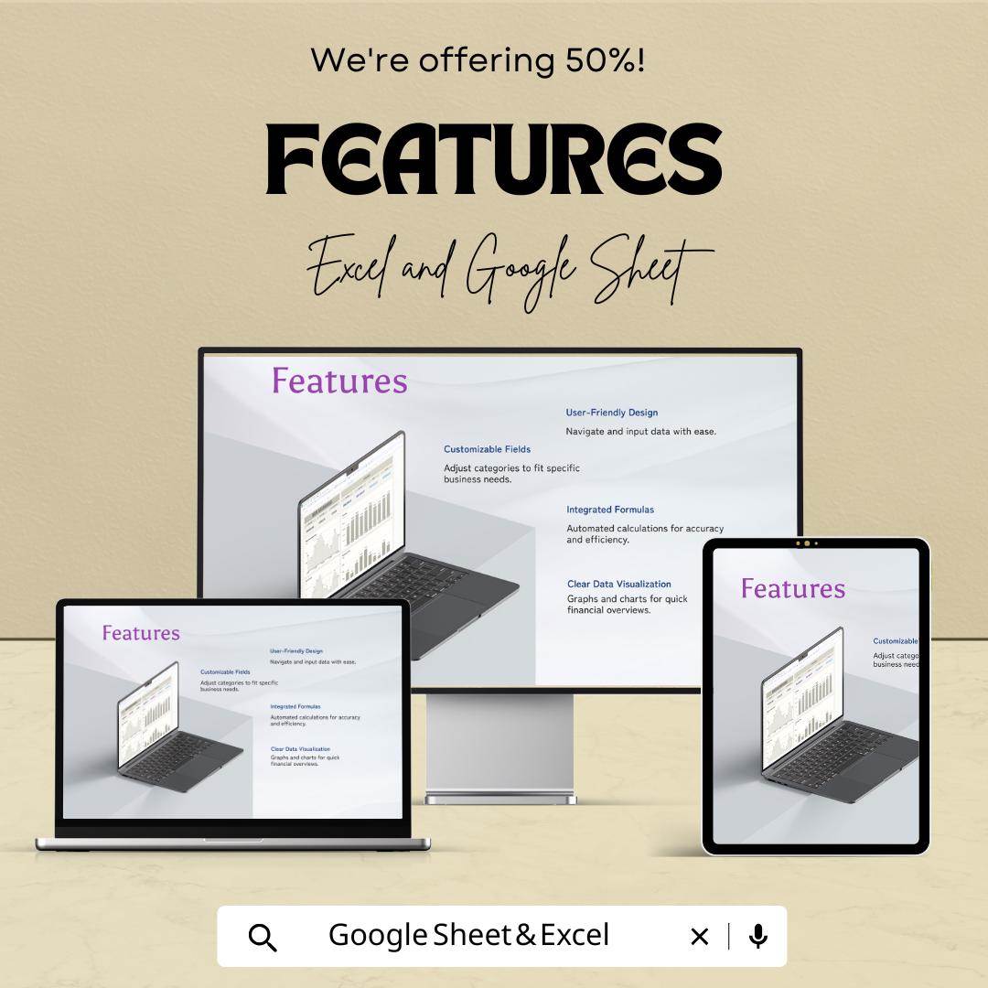 Data Dashboard Template | Business KPI Tracker | Analytics Report Template | Sales & Marketing Metrics Dashboard