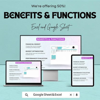 Administration PR Campaign ROI Calculator Template | Excel & Google Sheets PR Performance Tracker
