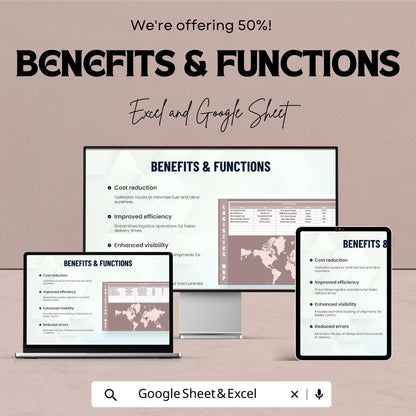 Logistics Map Template Excel & Google Sheets | Supply Chain Tracker | Shipping Route Planner | Warehouse Distribution Map