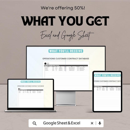 Operations Customer Contact Database Sheet | Excel and Google Sheets | Organize & Manage Customer Info | Customizable | Instant Download