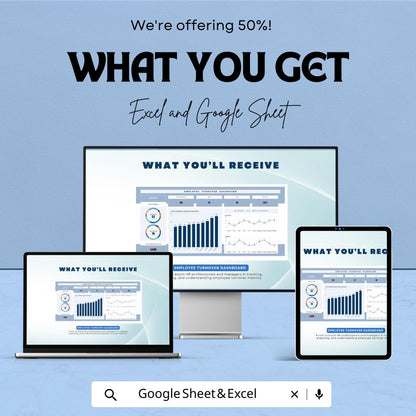 Employee Turnover Dashboard | Google Sheet for HR Analytics | Track Employee Retention & Metrics | Real-Time Employee Data Analysis |