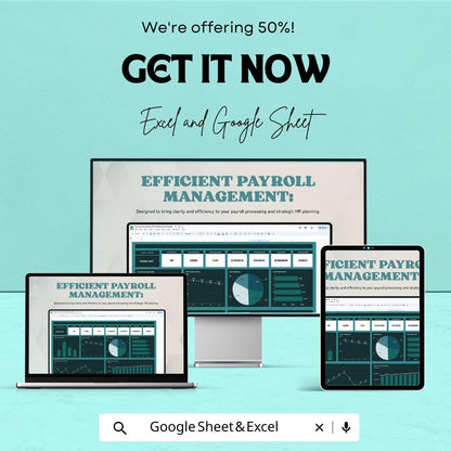 Payroll Processing HR Dashboard Sheet - Excel & Google Sheets Template for Efficient HR Management