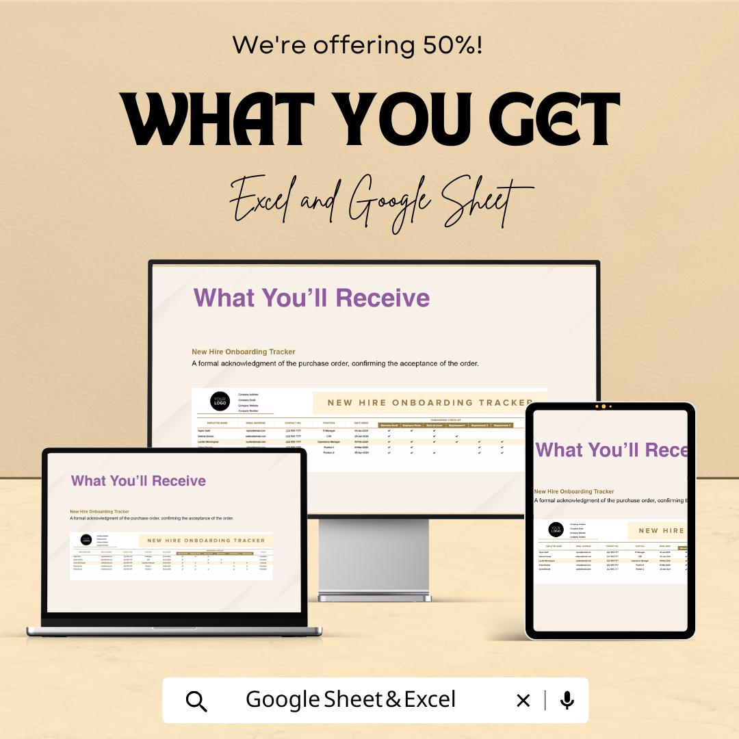 New Hire Onboarding Tracker HR Sheet | Google Sheet | Employee Onboarding Checklist | HR Onboarding Template | Employee Details Tracker