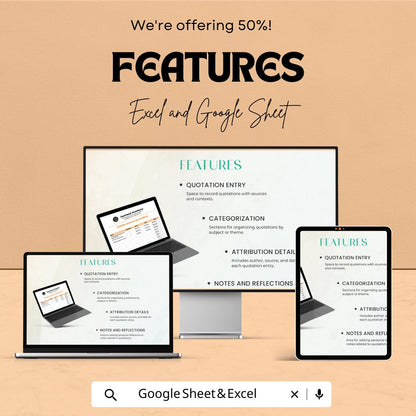 Middle School Quotation Sheet | Editable Excel & Google Sheets Template | Customizable Pricing Sheet for Schools | Instant Download