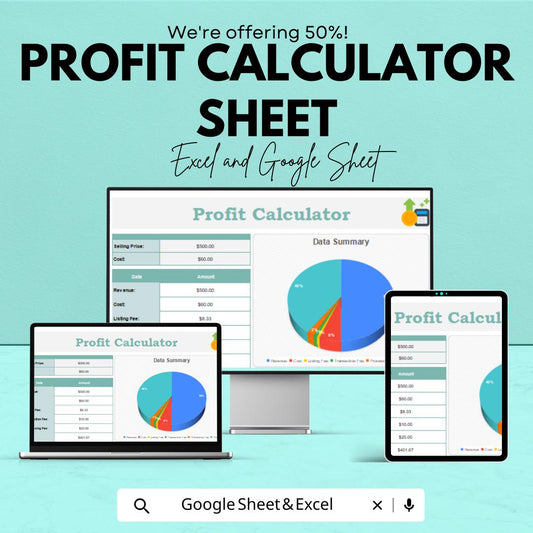 Profit Calculator Sheet | Google Sheets for Business | Income & Expense Tracker | Profit Analysis Tool | Editable Financial Spreadsheet