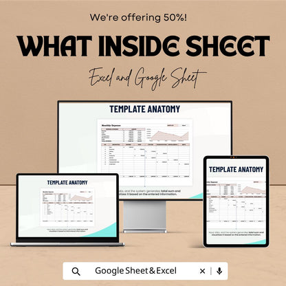 Monthly Expense Tracker Template | Budget Planner Spreadsheet | Personal Finance Tracker | Expense Management Sheet |